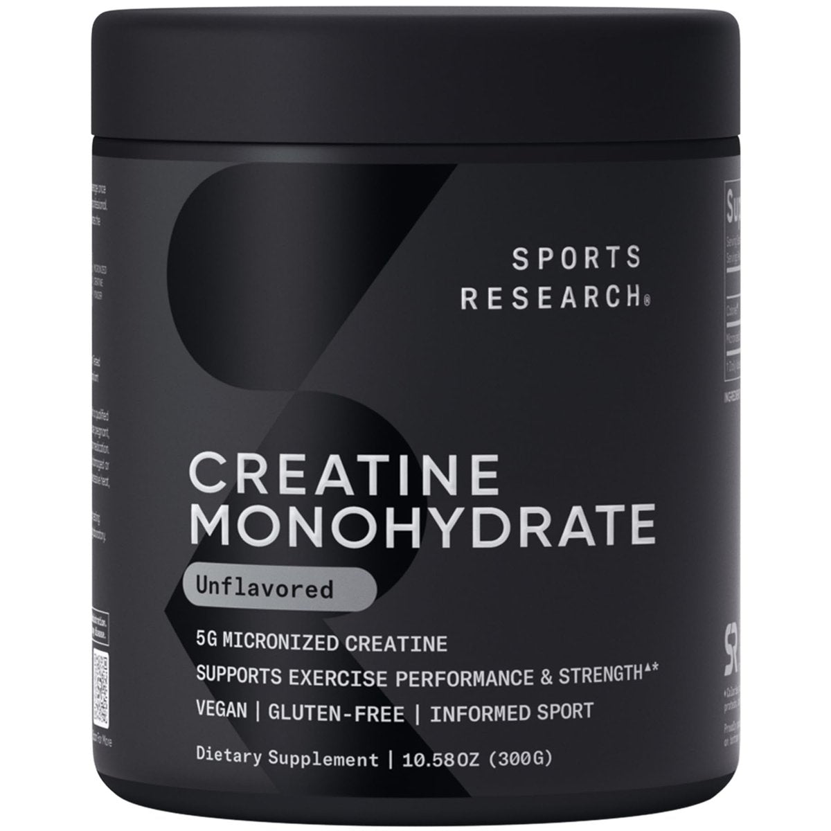 Sports Research Creatin-Monohydrat – 5 g mikronisiertes Creatin für Muskelaufbau, Leistungssteigerung und Erholung – 300 g (10,58 Unzen)