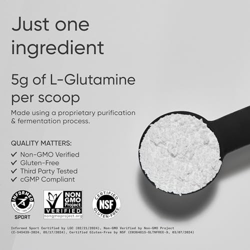 Sports Research L-Glutamin – Muskelregeneration, Immunsystem & Darmgesundheit – 5 g pro Portion – 300 g Pulver