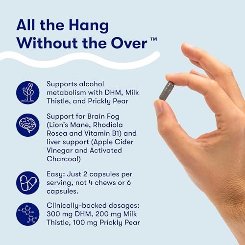 Flyby Recovery Supplement mit DHM – Vor und nach dem Trinken: Kapseln mit Mariendistel, Vitamin C, B-Vitaminen, Ginseng, Aktivkohle – Hergestellt in den USA, 20 Stück