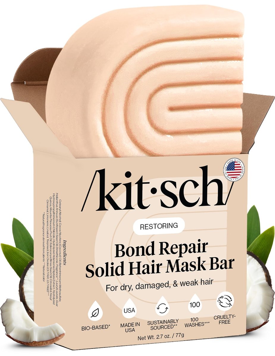 Kitsch Bond Repair Haarmaske – Stärkende Bond-Repair-Haarkur zur Wiederherstellung und Pflege – Haarmaske für geschädigtes und trockenes Haar – Feste Haarpflege für alle Haartypen – Hergestellt in den USA – 76 g