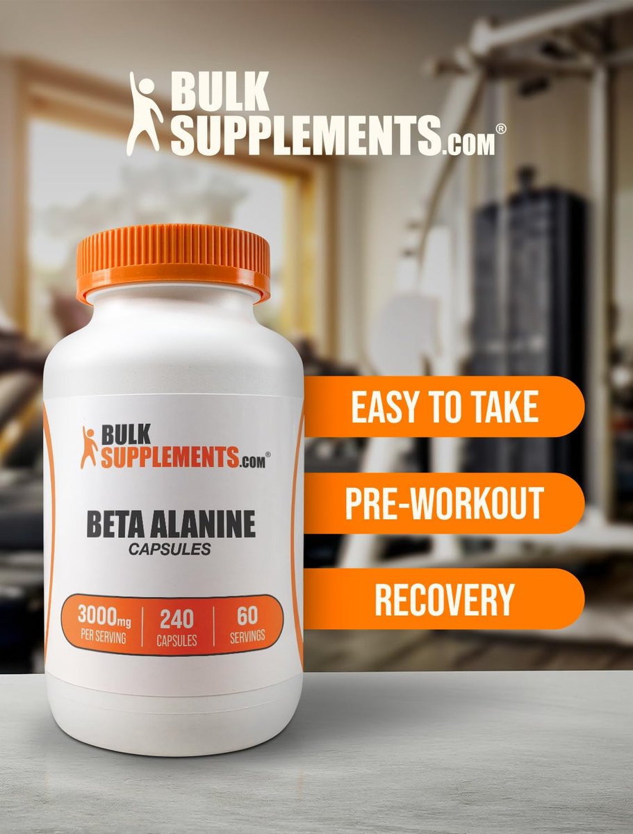 Beta-Alanin Kapseln (3000 mg) - 240 Kapseln - Glutenfrei, Pre-Workout Supplement von BulkSupplements
