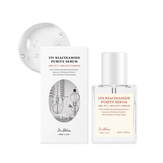 Dr.Althea 15% Niacinamide Purity Serum – 15% Niacinamid, Hautton- & Texturverbesserung, Porenpflege, Zink-Kontrolle, vegane Formel, Koreanische Hautpflege, 30 ml