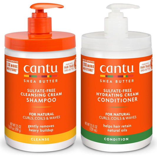 Cantu Shampoo & Conditioner mit Sheabutter für Naturhaar, 25 fl oz (2er-Pack)