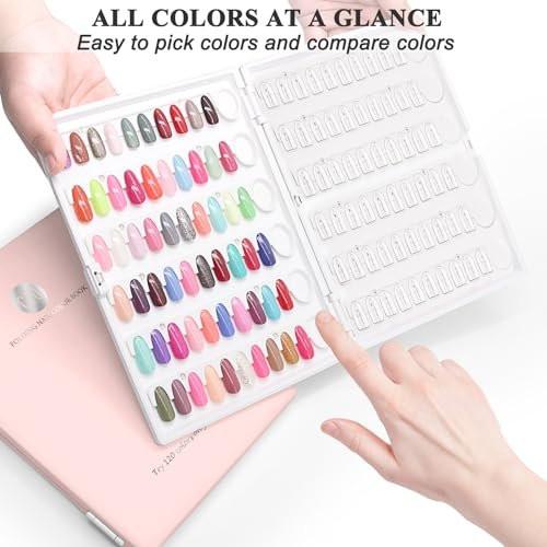ROMALOVE Nagel-Präsentationsbuch mit 120 transparenten Nägeln – Nagellack-Farbkarten-Organizer für Gel-Nägel, Profi-Nagelfarbmuster-Buch