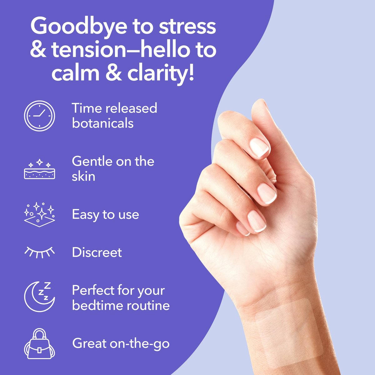 Laki Naturals Relax Patch (1 Count, Pack of 8) | Pflaster mit natürlichen pflanzlichen Inhaltsstoffen gegen Stress und Sorgen | Beruhigende Formel für besseren Schlaf