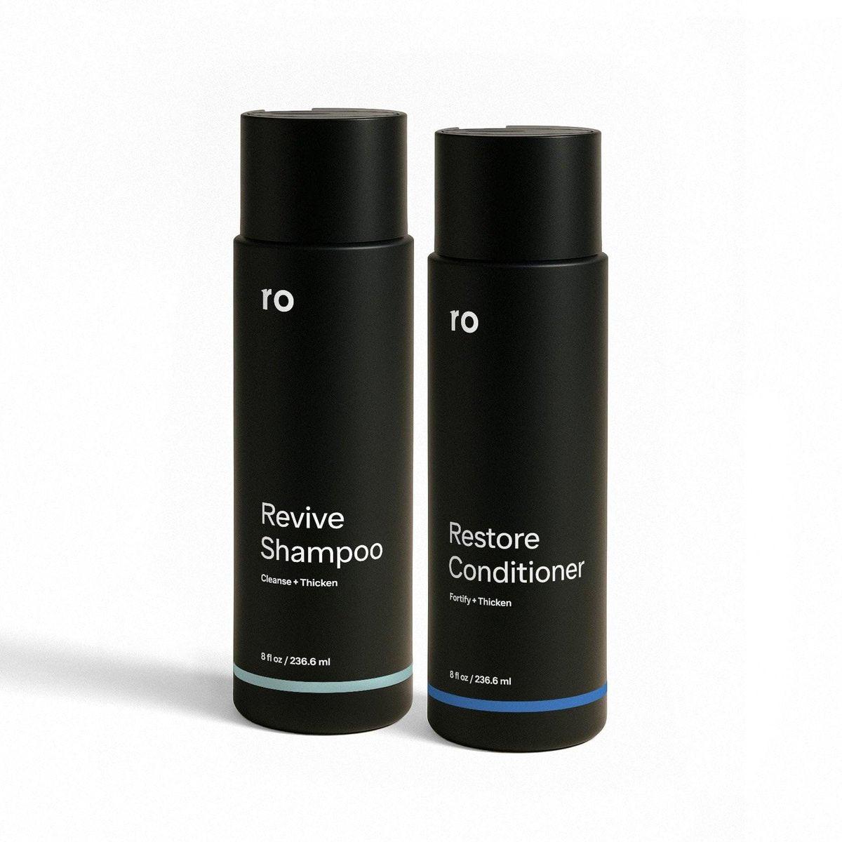 Ro Herren Revive Shampoo & Restore Conditioner Duo | Peelt, klärt, stärkt & spendet Feuchtigkeit für voller aussehendes Haar | Ohne Sulfate, Parabene oder Phthalate | 2 x 237 ml