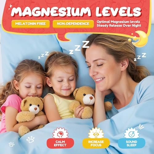 VIFSSG Zuckerfreie Magnesiumglycinat Gummis 400mg für Erwachsene & 200mg für Kinder, Bisglycinat Präparat mit L-Theanin, Kamille, Melisse, Erdbeergeschmack, 2er-Pack (120 Gummis)