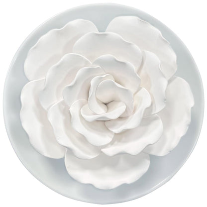 Passiver Diffusor für ätherische Öle – Keramik Diffusor ohne Strom für kleine Räume, Schreibtisch-Dekoration, Badezimmer (Weißer Hibiskus)