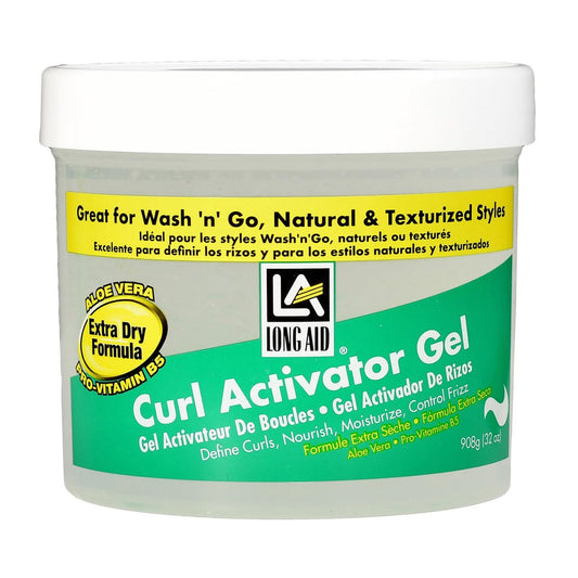 AmPro Long-Aid Activator Gel – mit Aloe Vera, Protein und Vitamin-B-Komplex – spendet essentielle Feuchtigkeit – definiert natürliche Locken – extra trocken – 946 ml