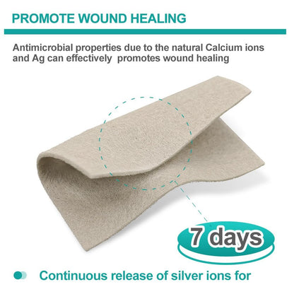 Dimora Upgrade Silber Calcium-Alginat Wundverband – Antibakterielle, nicht haftende Gaze, hochsaugfähige sterile Bindenpads, 10x10 cm, 5er-Pack