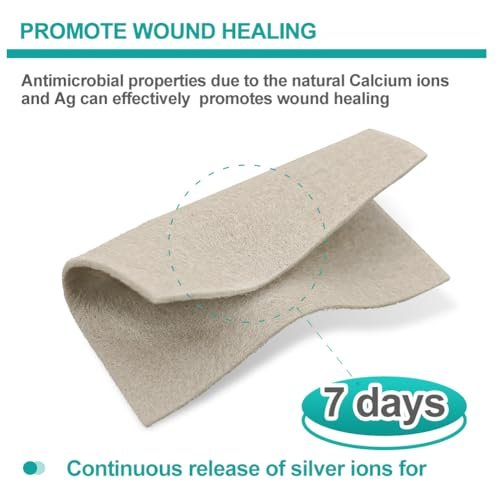 Dimora Upgrade Silber Calcium-Alginat Wundverband – Antibakterielle, nicht haftende Gaze, hochsaugfähige sterile Bindenpads, 10x10 cm, 5er-Pack