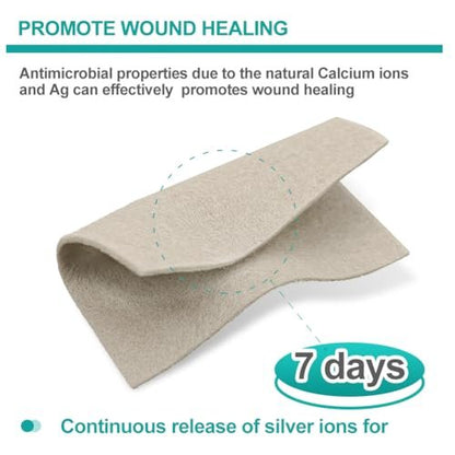 Dimora Upgrade Silber Calcium-Alginat Wundverband – Antibakterielle, nicht haftende Gaze, hochsaugfähige sterile Bindenpads, 10x10 cm, 5er-Pack