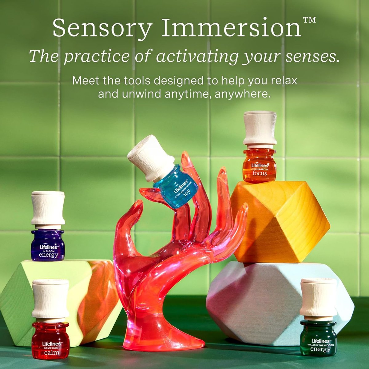Lifelines Ätherische Ölmischungen, 4er-Pack – Gemischte ätherische Öle mit Präzisionspumpe für Aromatherapie-Diffuser – langanhaltender Duft – Walk in The Woods (Joy, Calm, Focus & Energy)