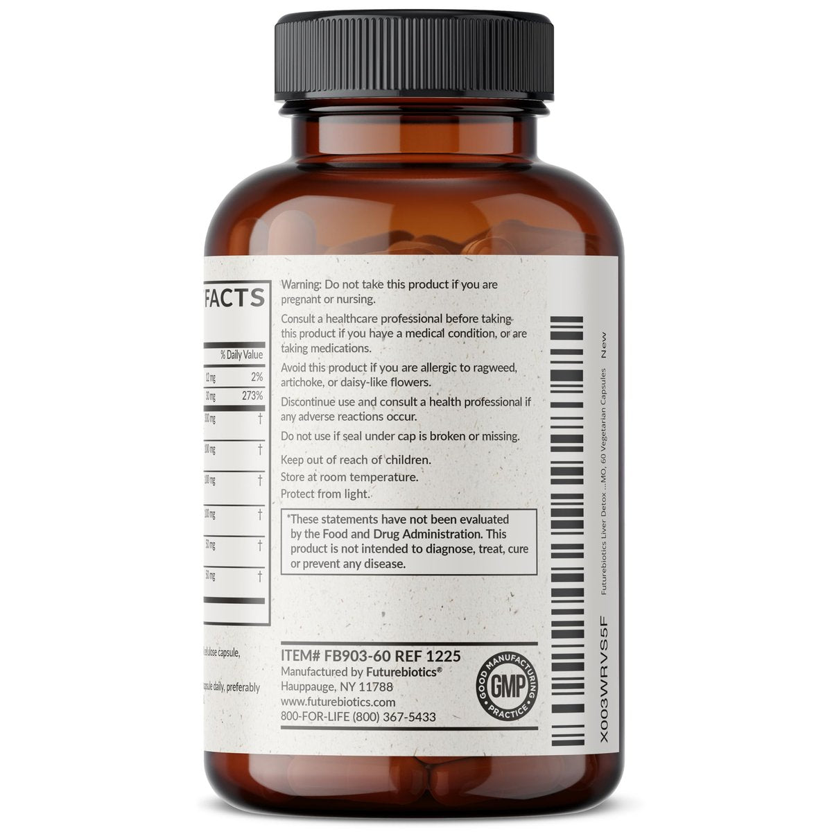 Futurebiotics Leberentgiftung – Fortschrittliche Entgiftungs- und Reinigungsformel zur Unterstützung einer gesunden Leberfunktion mit Mariendistel, Löwenzahn, Kurkuma, Artischockenblatt und mehr, nicht gentechnisch verändert, 60 vegane Kapseln