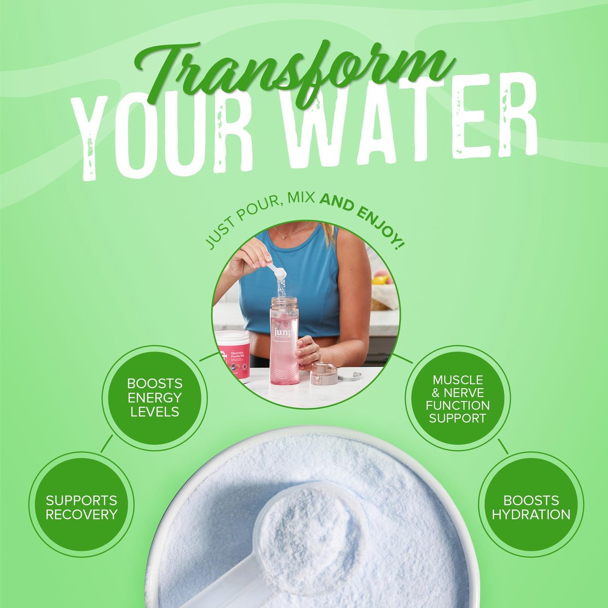 JUNP Elektrolytpulver Ohne Zucker Ohne Kohlenhydrate – Erfrischender Grüner Apfel Geschmack, Keto Electrolyte Drink Mix, Kalium & Salz Hydrationspulver, Null Kalorien Zuckerfrei, 90 Portionen