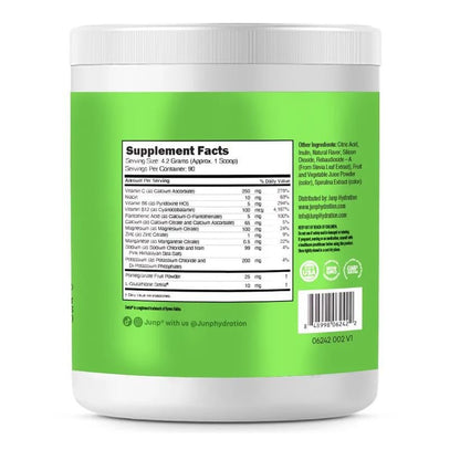 JUNP Elektrolytpulver Ohne Zucker Ohne Kohlenhydrate – Erfrischender Grüner Apfel Geschmack, Keto Electrolyte Drink Mix, Kalium & Salz Hydrationspulver, Null Kalorien Zuckerfrei, 90 Portionen