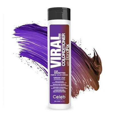 Celeb Luxury Viral Colorwash Purple for Brunettes - Farbconditioner für kühle Brauntöne, 8,25 Fl Oz