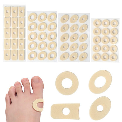 60 Stück Hornhautpflaster, weiche Latexschaum-Aufkleber, selbstklebende Hühneraugenpflaster, Antireibung, lindert Fuß- und Fersenschmerzen, 4 Modelle (60 Stück)