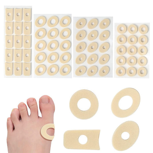 60 Stück Hornhautpflaster, weiche Latexschaum-Aufkleber, selbstklebende Hühneraugenpflaster, Antireibung, lindert Fuß- und Fersenschmerzen, 4 Modelle (60 Stück)