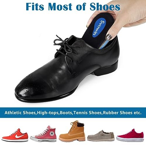 Svowin 3-lagige verstellbare Fersenerhöhung für Beinlängendifferenzen, Höhenverstellbare Einlegesohlen bei Fersenschmerzen, Achillessehnenentzündung, Gel-Fersenkissen für Männer und Frauen (Groß)