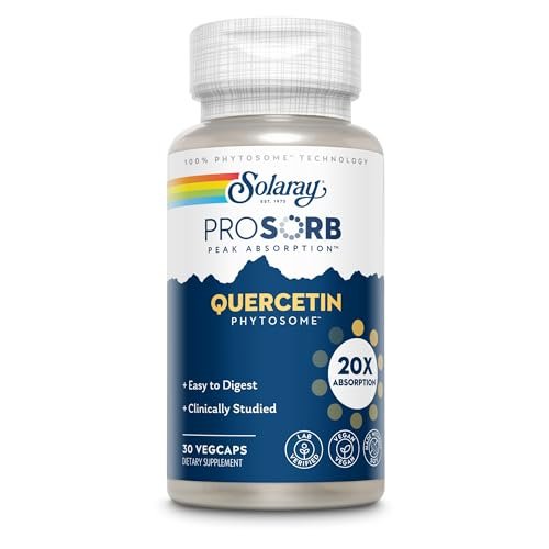 SOLARAY Quercetin Phytosome – 20-fache Absorption – Leicht verdauliches Antioxidans für die allgemeine Gesundheit – Vegan & ohne Soja – 60-Tage-Garantie – 30 Portionen, 30 VegKaps