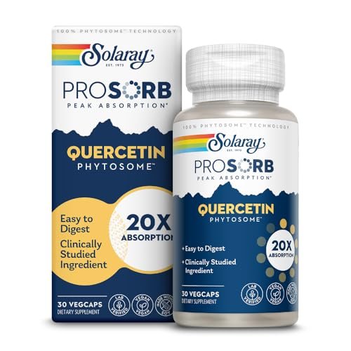 SOLARAY Quercetin Phytosome – 20-fache Absorption – Leicht verdauliches Antioxidans für die allgemeine Gesundheit – Vegan & ohne Soja – 60-Tage-Garantie – 30 Portionen, 30 VegKaps