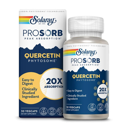 SOLARAY Quercetin Phytosome – 20-fache Absorption – Leicht verdauliches Antioxidans für die allgemeine Gesundheit – Vegan & ohne Soja – 60-Tage-Garantie – 30 Portionen, 30 VegKaps
