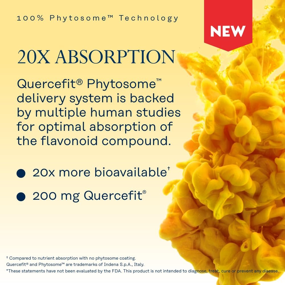 SOLARAY Quercetin Phytosome – 20-fache Absorption – Leicht verdauliches Antioxidans für die allgemeine Gesundheit – Vegan & ohne Soja – 60-Tage-Garantie – 30 Portionen, 30 VegKaps