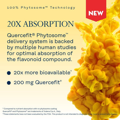SOLARAY Quercetin Phytosome – 20-fache Absorption – Leicht verdauliches Antioxidans für die allgemeine Gesundheit – Vegan & ohne Soja – 60-Tage-Garantie – 30 Portionen, 30 VegKaps