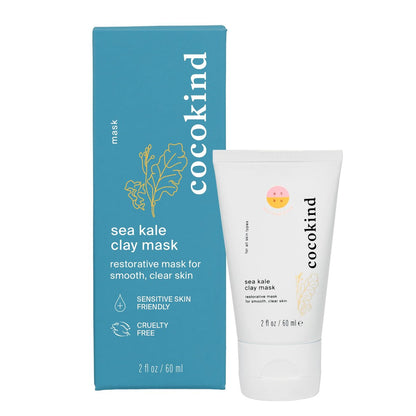 Cocokind Sea Kale Clay Mask – Sanfte Peeling-Maske für strahlende, glatte Haut mit Blaue-Grünkohl-Meerextrakt & Gletscherozean-Tonerde, 60 ml