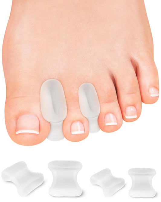 PGRODE 12er-Pack Gel-Zehenspreizer, Ballenzehenspreizer in 2 Größen für Damen und Herren zur Linderung von Zehenschmerzen, weiche Silikon-Zehenspreizer für krumme Zehen, überlappende Zehen, Hammerzehenkorrektur (6L+6S)