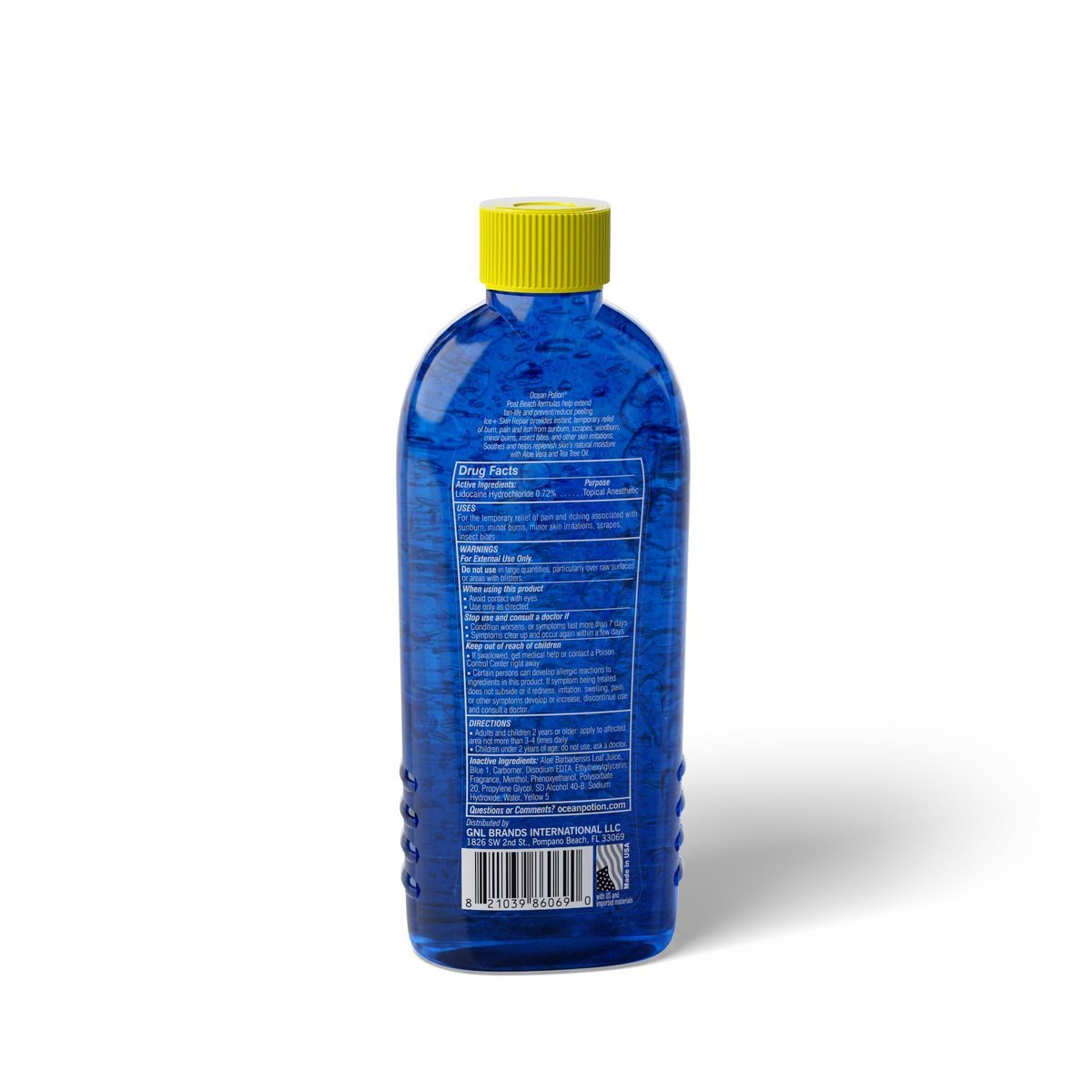 Ocean Potion After Sun Gel – Kühlendes Sonnenbrandgel mit Lidocain, Menthol, Aloe Vera und Teebaumöl, 240 ml