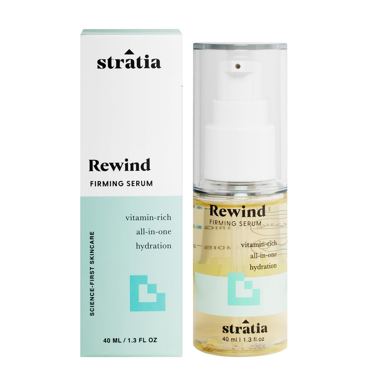 Stratia Rewind Festigendes & Feuchtigkeitsspendendes Serum mit Hyaluronsäure & Niacinamid – Für glatte, pralle Haut, 38 ml