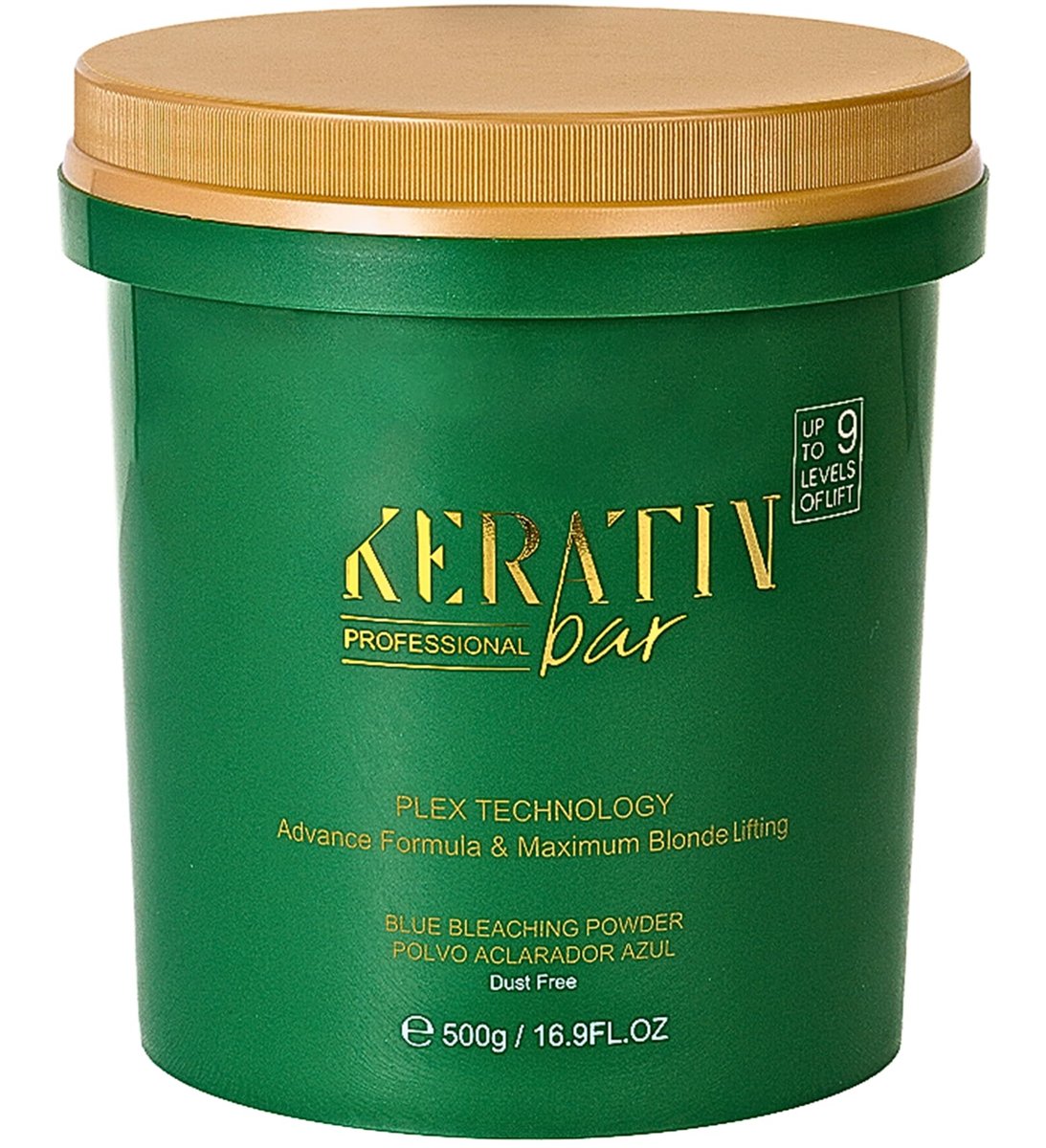 KERATIN BAR Professional Blue Bleaching Powder – Plex-Technologie – Aufhellung bis zu 9 Stufen – Maximale Aufhellung Extra Stark – Haarfärbemittel für alle Haartypen & Strähnchen – Staubfrei – 500 g