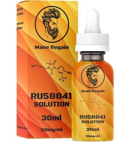 Mane Regain RU58841 5% Lösung (50mg/ml) - DHT-Blocker - Fortschrittliche Haarausfallbehandlung - Anti-Androgen Haar Tonic - Fördert Haarwuchs und verhindert männlichen Haarausfall - 30ml