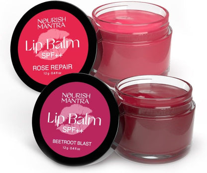 Nourish Mantra Lippenbalsam mit Rote Bete & Rose und SPF | Für trockene, rissige und dunkle Lippen | Ideal für Frauen und Männer