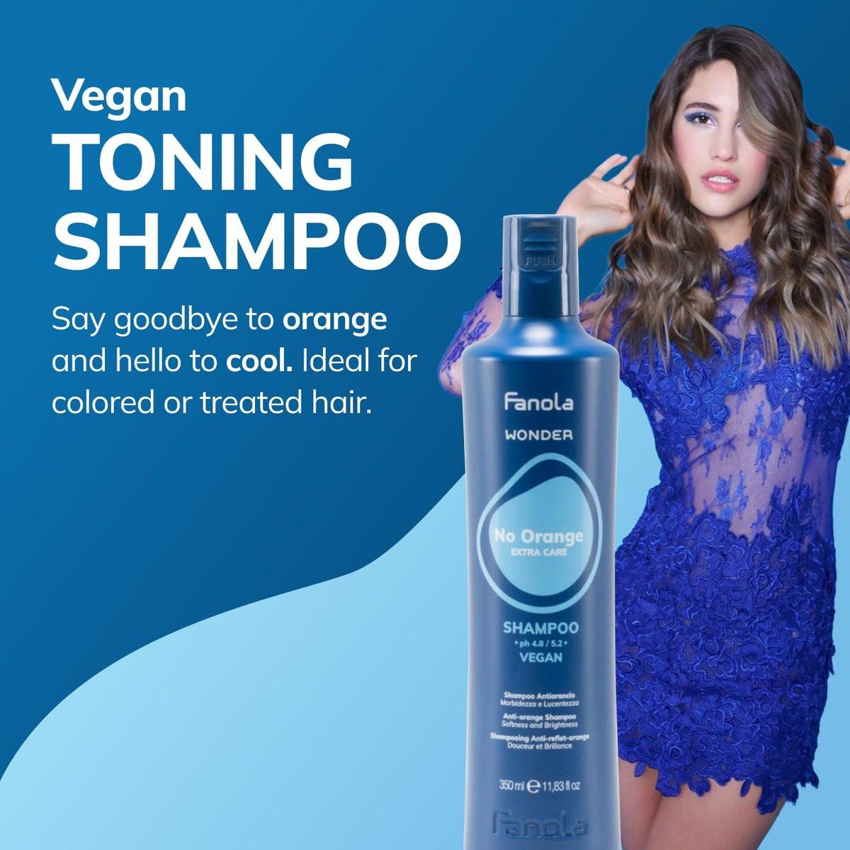 Fanola Wonder Blue Shampoo für Brünette – Farbshampoo für hellbraunes bis platinblondes Haar – neutralisiert Orange- und Messingtöne – vegan & sulfatfrei (1 Liter)