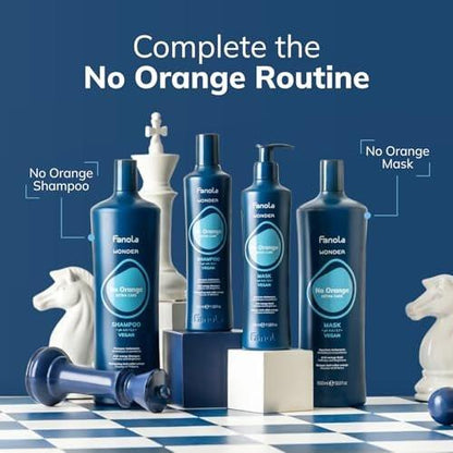Fanola Wonder Blue Shampoo für Brünette – Farbshampoo für hellbraunes bis platinblondes Haar – neutralisiert Orange- und Messingtöne – vegan & sulfatfrei (1 Liter)