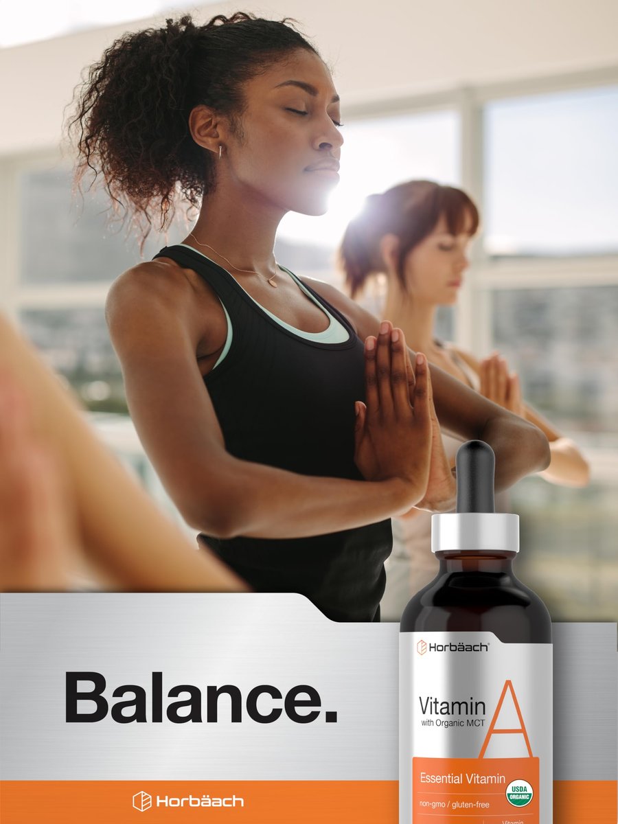 Horbäach Vitamin A Flüssige Tropfen | 118 ml | mit Bio-MCT-Öl | Vegan, Nicht-GVO & Glutenfrei