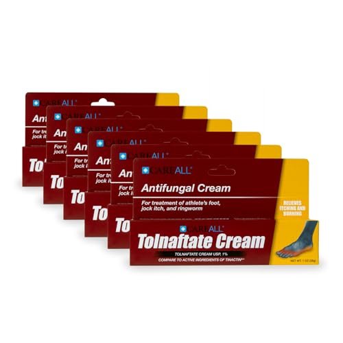 CareAll Tolnaftat Creme USP 1%, 1,0 oz Tube (6er Pack) - Wirksame Antimykotische Behandlung gegen Fußpilz, Juckreiz, Ringelflechte. Vergleichen mit der führenden Marke.