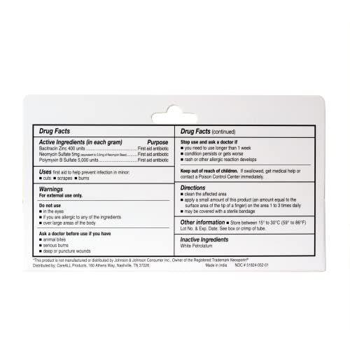 CareAll Triple Antibiotika-Salbe 1,0 oz (4er-Pack) – Erste-Hilfe-Salbe für kleine Schürfwunden, Schnitte und Verbrennungen zur Infektionsvorbeugung – Vergleichbar mit den Wirkstoffen der führenden Marke