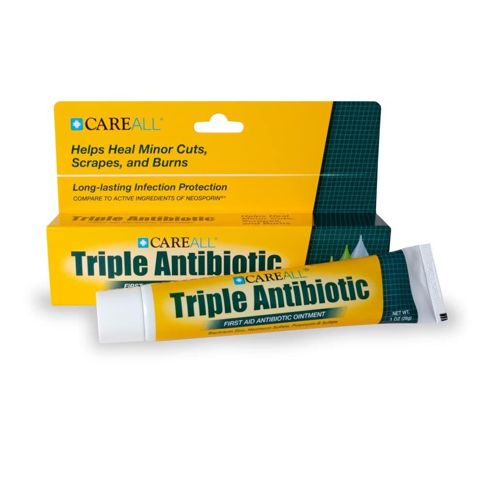 CareAll Triple Antibiotika-Salbe 1,0 oz (4er-Pack) – Erste-Hilfe-Salbe für kleine Schürfwunden, Schnitte und Verbrennungen zur Infektionsvorbeugung – Vergleichbar mit den Wirkstoffen der führenden Marke