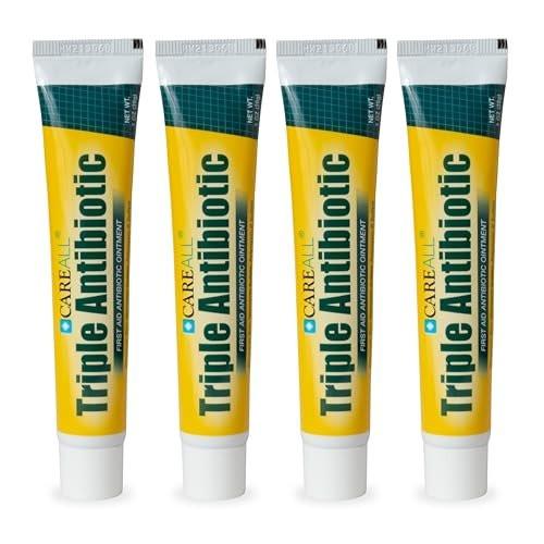 CareAll Triple Antibiotika-Salbe 1,0 oz (4er-Pack) – Erste-Hilfe-Salbe für kleine Schürfwunden, Schnitte und Verbrennungen zur Infektionsvorbeugung – Vergleichbar mit den Wirkstoffen der führenden Marke
