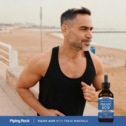 Piping Rock Flüssige Fulvosäure-Tropfen | 60 ml | mit Spurenelementen | Ionisches Nahrungsergänzungsmittel | Vegetarisch, Nicht-GVO & Glutenfrei