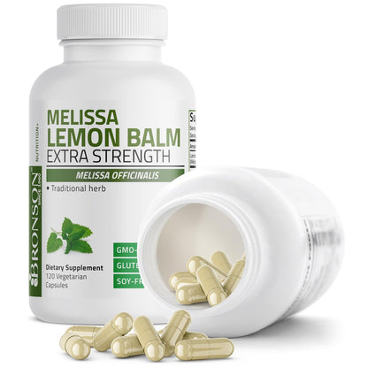 Bronson Melissa Lemon Balm Extra Strength, Non-GMO, 120 Vegetarische Kapseln