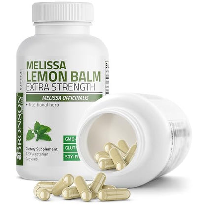 Bronson Melissa Lemon Balm Extra Strength, Non-GMO, 120 Vegetarische Kapseln