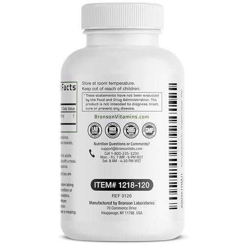 Bronson Melissa Lemon Balm Extra Strength, Non-GMO, 120 Vegetarische Kapseln