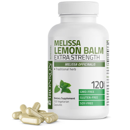 Bronson Melissa Lemon Balm Extra Strength, Non-GMO, 120 Vegetarische Kapseln