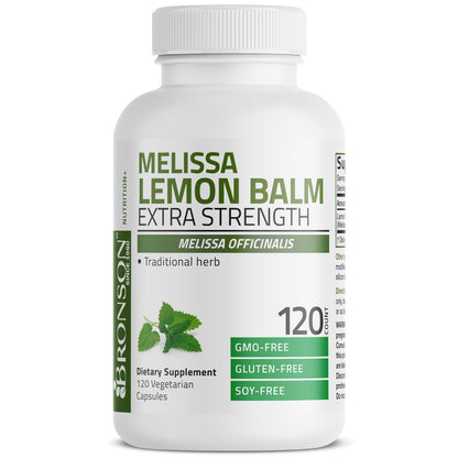 Bronson Melissa Lemon Balm Extra Strength, Non-GMO, 120 Vegetarische Kapseln