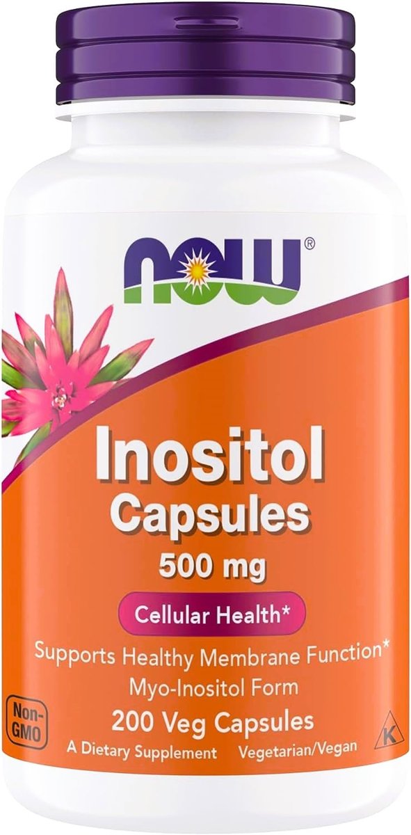 NOW Foods Inositol 500 mg – Hochwertiges Myo-Inositol für Zellgesundheit und Frauenunterstützung – 200 vegane Kapseln